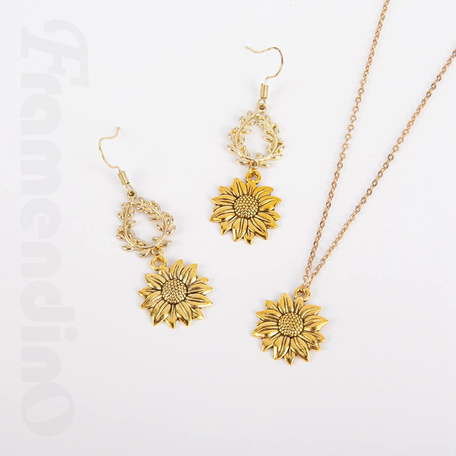 Framendino, 120 Pack Vintage Antique Gold Sunflower Charms Pendant for Jewelry Making Supplies - Image 7