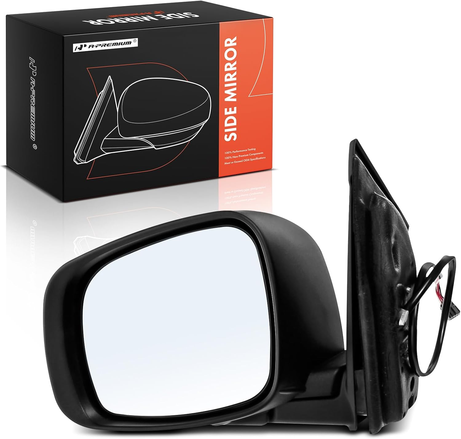 A-Premium Driver Side Power Door Mirror - Compatible with Dodge Grand Caravan & Chrysler Town & Country, 2008-2010 - Heated Manual Folding Black Smooth Outside Rear View Mirror - Replace# 5113331AA