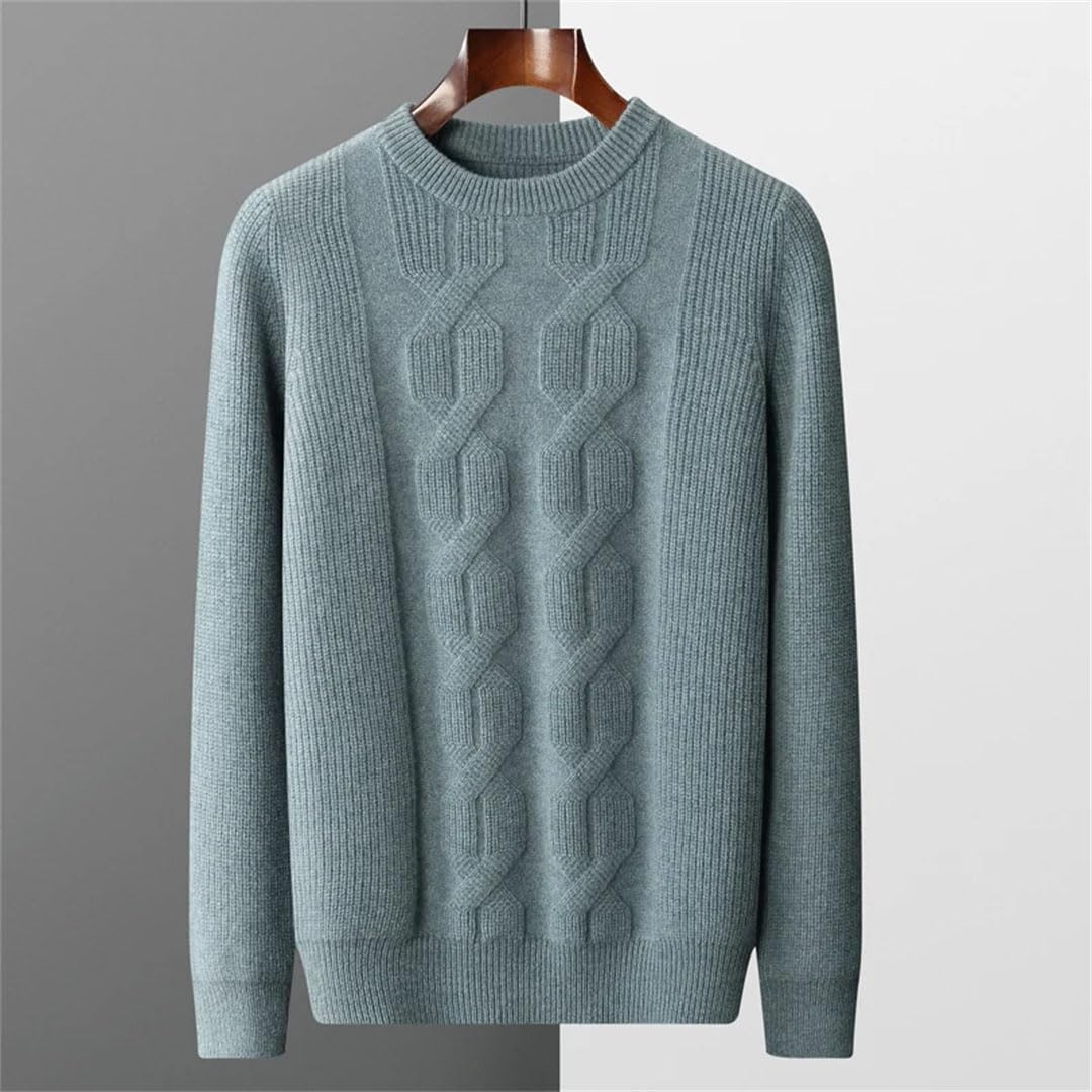 Suéteres De Lana para Hombre, Jerseys Casuales con Cuello Redondo, Camisetas De Manga Larga