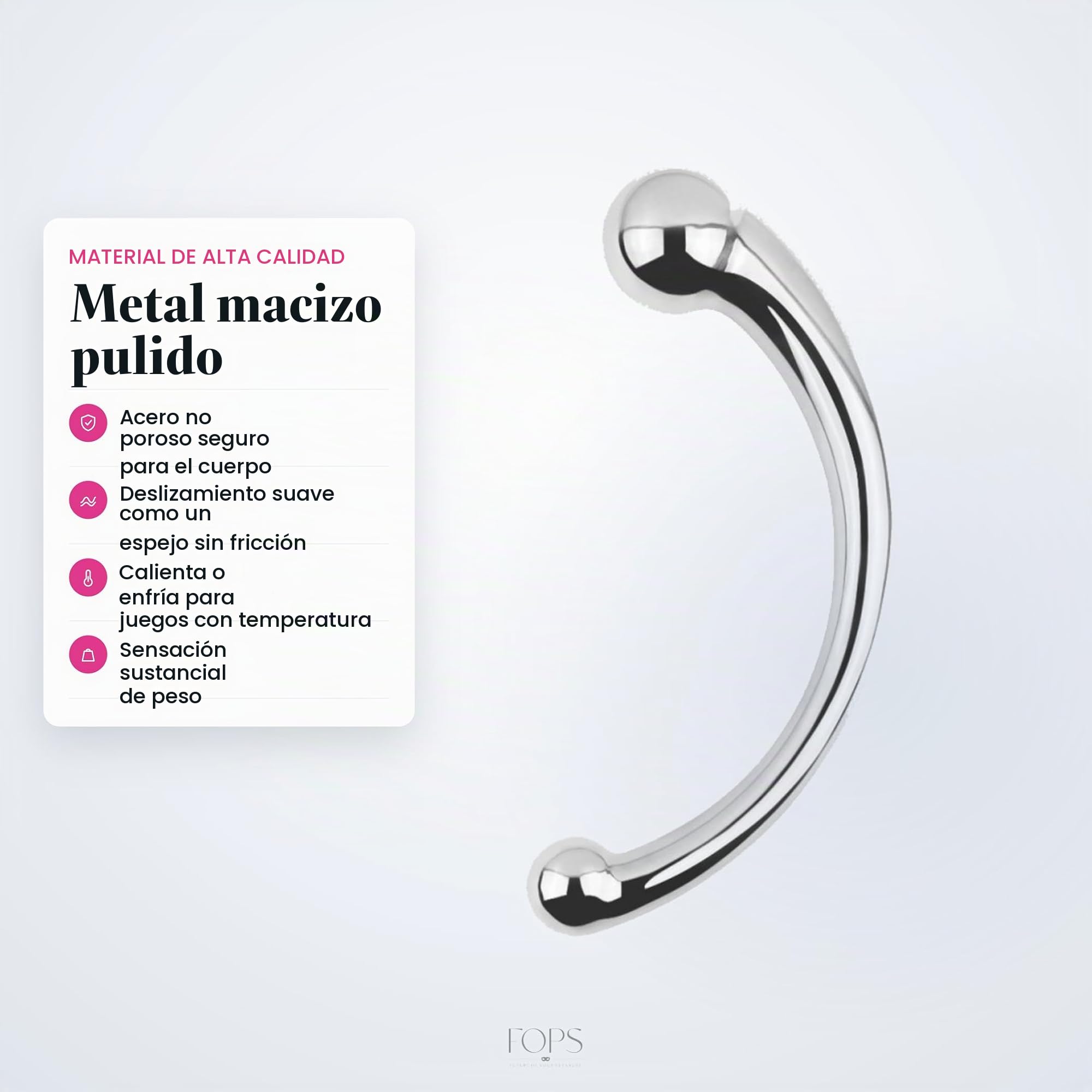 Consolador doble plug anal metal 16cm. Consolador de próstata, consolador doble para hombres y mujeres consolador tapón anal juguete sexual de acero consolador anal plateado metal, 355 g A110S