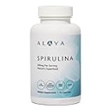 Alaya Naturals - Pure Spirulina Capsules - Made with Earthrise Spirulina, Blue Green Algae Superfood - Non-GMO & Vegan - 500 mg, 90 Capsules