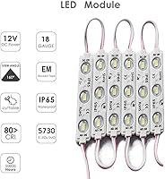 Vista 15 de LED Module, 100pcs 49.8 Ft 5730 SMD 150LM Per LED Module IP65 Waterproof Decorative Light for Advertising Signs with Tape Adhesive Backside