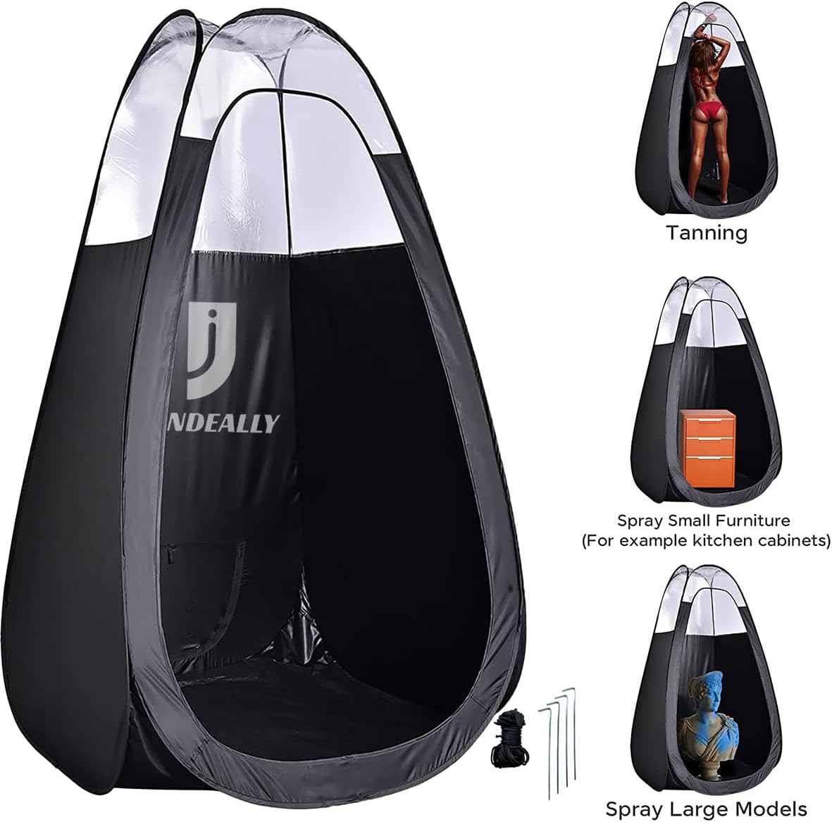 Large Deluxe Spray Tanning Tent, Professional Pop-Up Spray Tanning Tent, Clear Window, Easy Clean, Suitable for Home and Salon