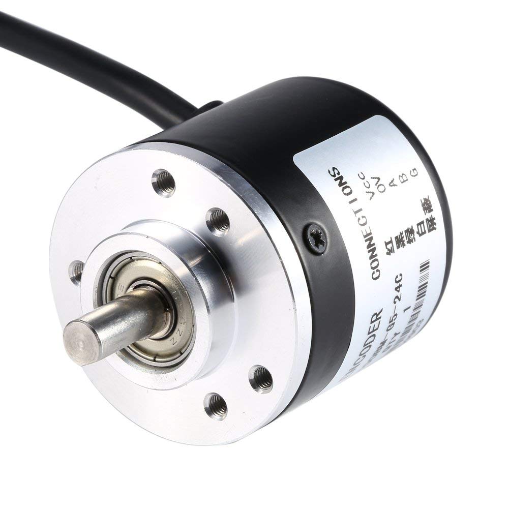 Encodeur Rotatif 600P/R Photoélectrique Incrémental 6mm 5V 24V AB 2 Phases avec Interrupteur Arbre