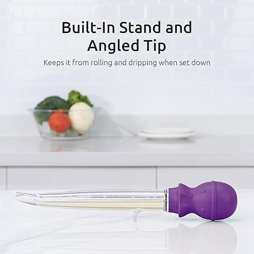 Miniatura 4 de U-Taste Baster de pavo en ángulo de 1.5 onzas, 228.2 , resistente al calor, de grado alimenticio, Tritan y silicona, juego de bulbos grandes de