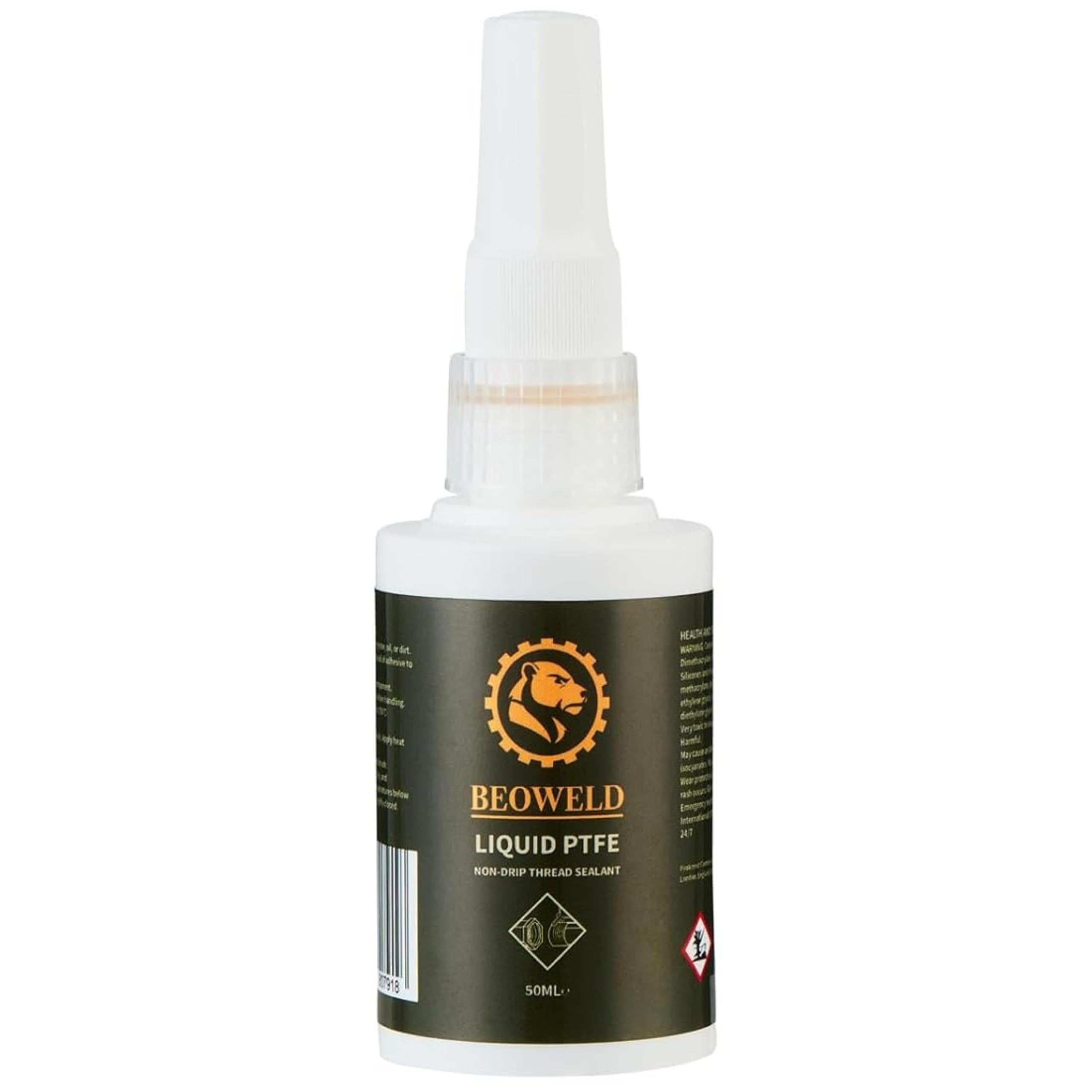 BEOWELD Pipe Thread Sealant (50ml) – Liquid PTFE Thread Sealing Compound for Metal Pipes & Fittings, Non-Drip & Removable for Plumbing, Heating Systems