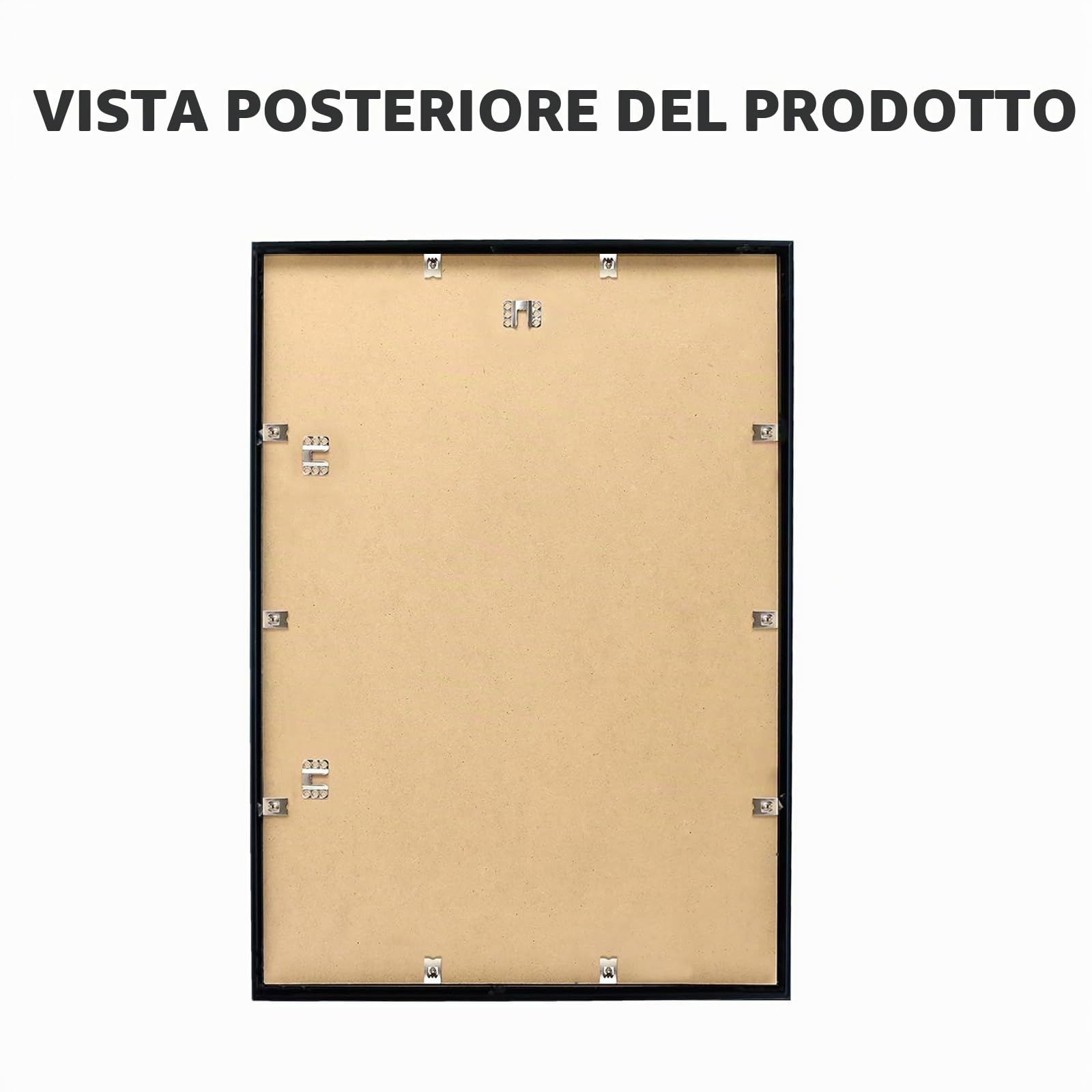 50x70cm Cornice Alluminio Nero, Acrilico Antiriflesso, 2 pezzi