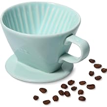 Pour Over Ceramic - Coffee Dripper Ceramic Coffee Maker 3 Hole Flat Bottom Porcelain Throw Filter Cone for Travel Camping Office Home Coffee Maker Brewing