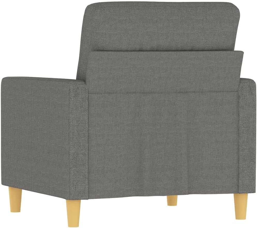 Sofa Chair Dark Grey Fabric (100% Polyester) Living Room Furniture