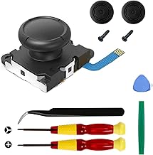 Replacement Joystick Analog Thumb Stick Repair Kit for Nintendo Switch/Switch OLED Model/Switch Lite Joy-Con Controller - Include Y1.5, Cross Screwdriver, Pry Tools + 2 Thumbstick Caps
