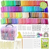 PeacePeo Polymer Clay 110 Colors Non-Sticky Oven Bake Clay 215 Pcs Non-Toxic Modeling Baking Clay for Kids with Sculpting Tools Kit for Adults Beginners Art Craft