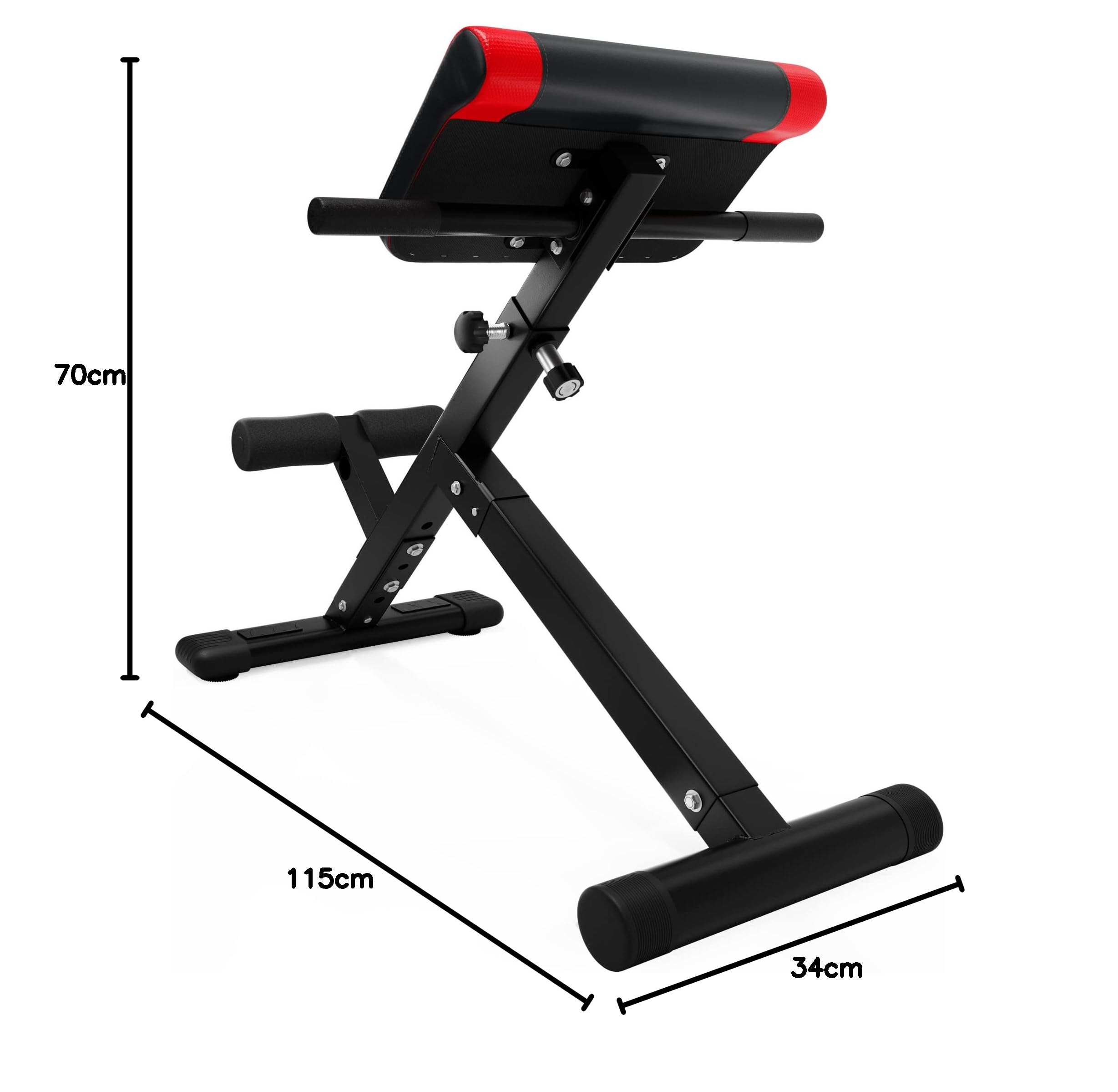 Hop-Sport Hyperextensions Bauch- & Rückentrainer, Klappbarer Bauchmuskeltrainer für Zuhause, Verstellbare Fitnessgeräte für Effektives Krafttraining, 120 kg Max. Belastbarkeit
