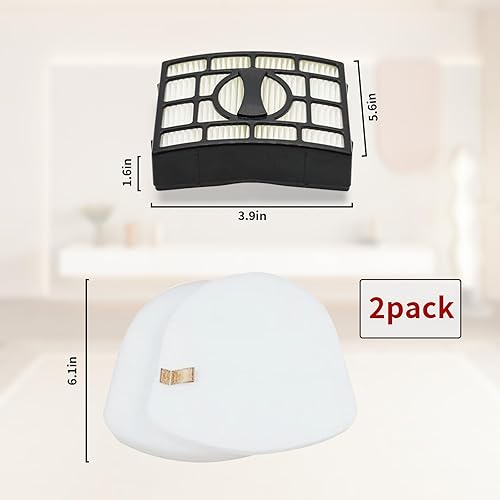 Miniatura 3 de JYAILIFES Filtro de repuesto CU530 para aspiradora vertical Shark CU530 Lift-Away XL 2 filtros+4 filtros de fieltro de espuma