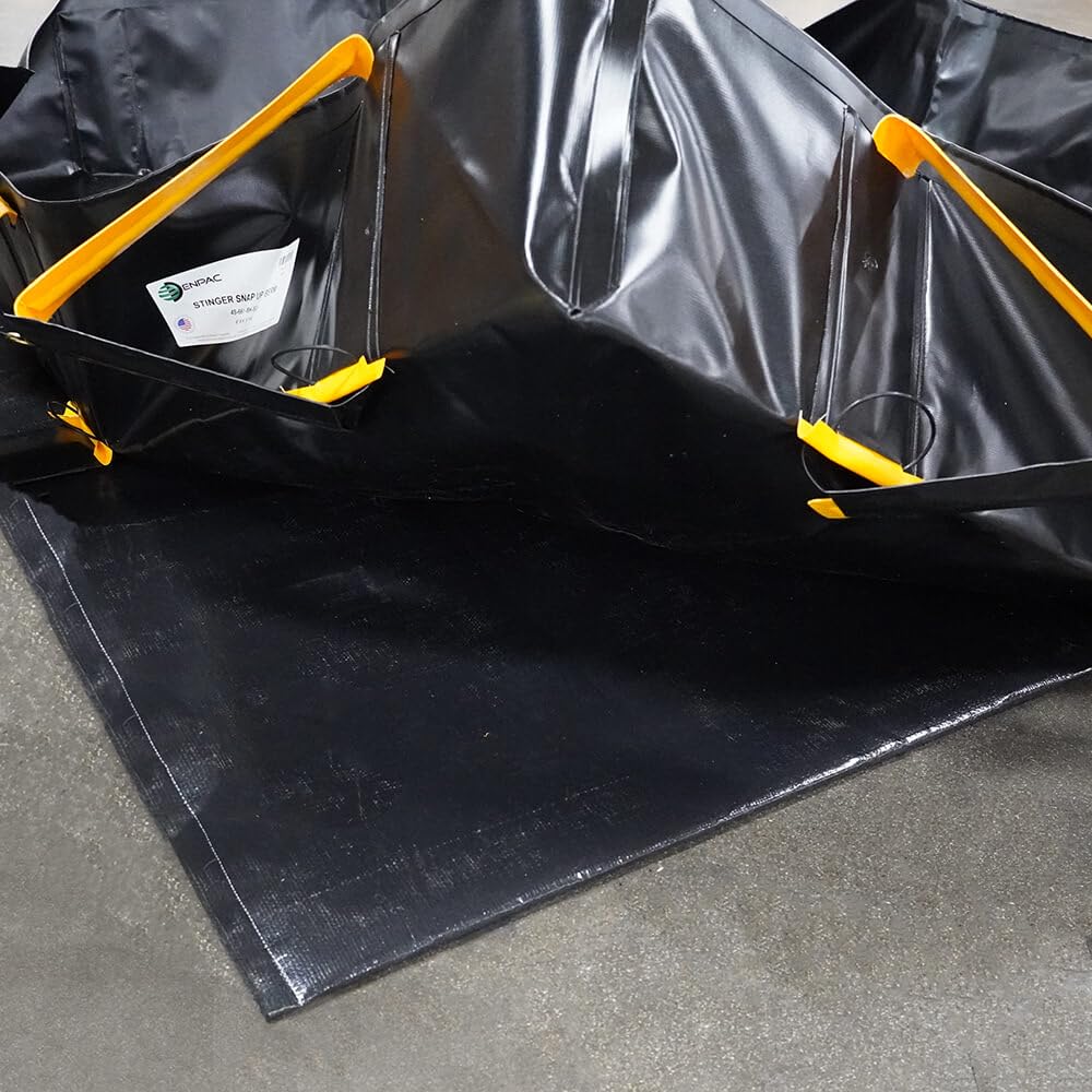 ENPAC Ground Pad for Spill Containment Berms, 6'x54', 2-Piece, Black, 2-Layer Polyethylene, 1-Layer Geotextile, Puncture/Tear Resistant