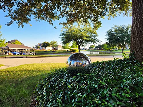 Lulu Decor, 14" Silver Stainless Steel Gazing Mirror Ball, Smooth Reflective Shiny Garden Decoration Globe #TOP6