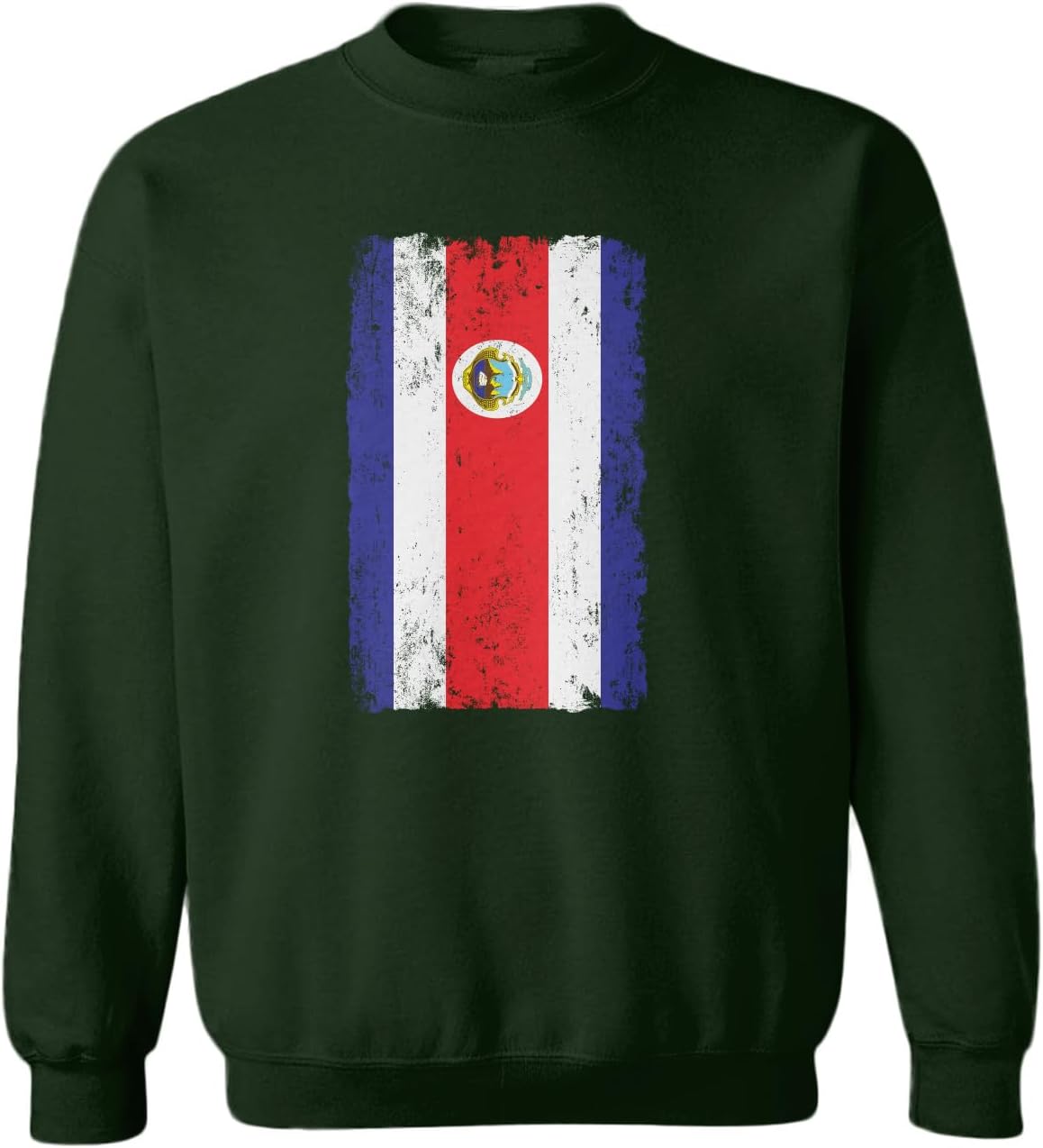 Tcombo Big Distressed Costa Rica Flag Country Toddler Fleece Crewneck Sweater