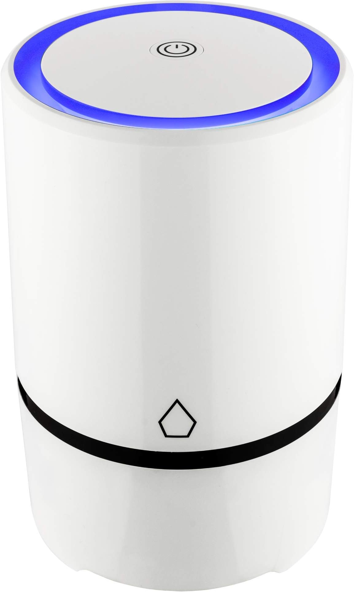 Miladel Desktop Air Purifier True HEPA and Carbon Filter with Ionizer; for Home, Bedroom, Kitchen, Office, Car; Eliminates Odors, Dust, Smoke, Bacteria, Pet Dander; Compact and Portable