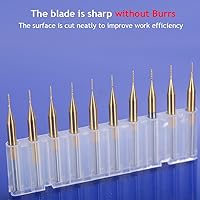 Vista 14 de Juego de molinos de extremo de capa de titanio, vástago de 1/8 "0.059-0.125 in Micro End Mill Grabado Bits CNC Router Bits para herramientas