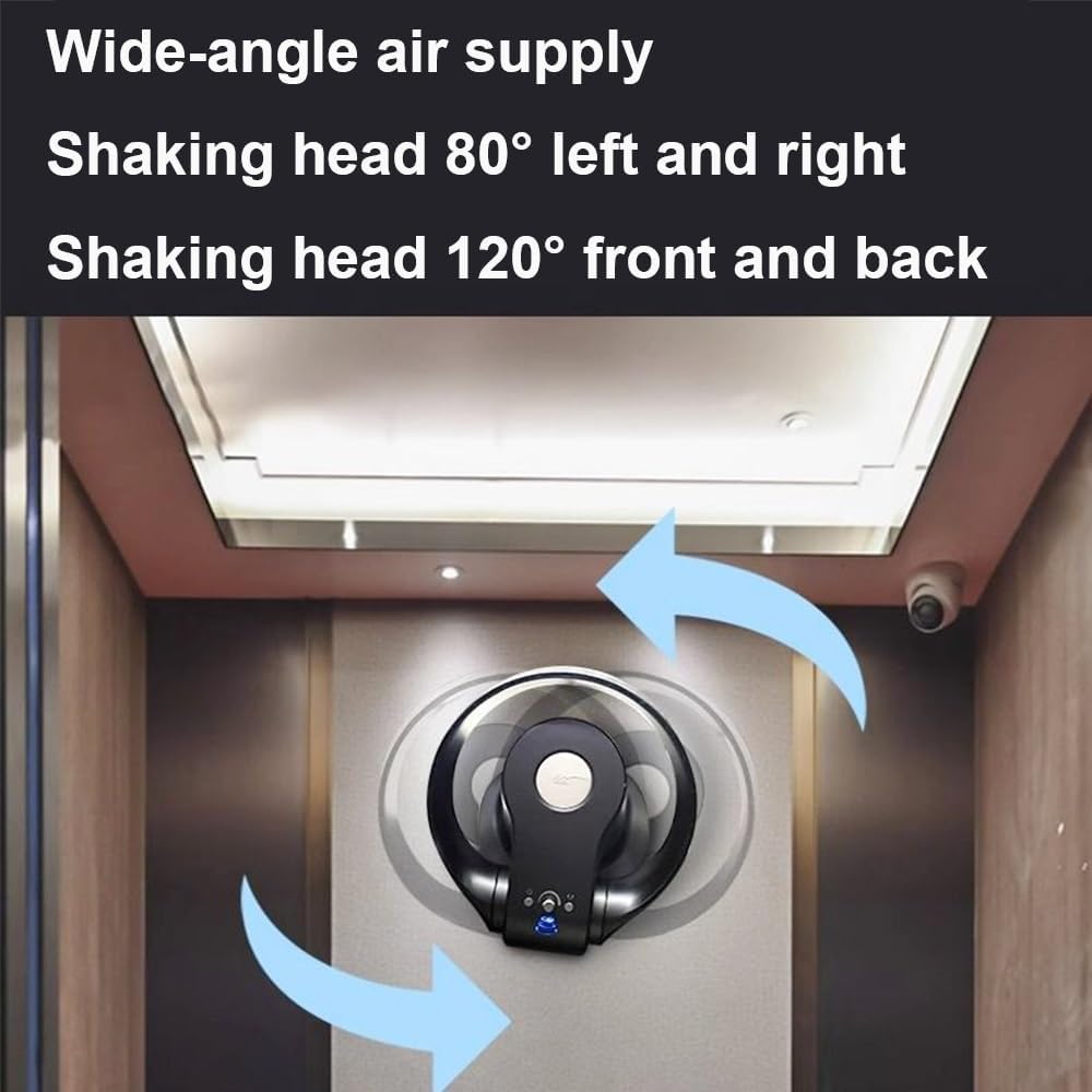 Bladeless Tower Fan Cooling Fan for Home Office Bedroom, Eco Ceramic Heater with Timer, Wall Mount Table Fan, 80° Oscillating Fans for Indoors(Silver)