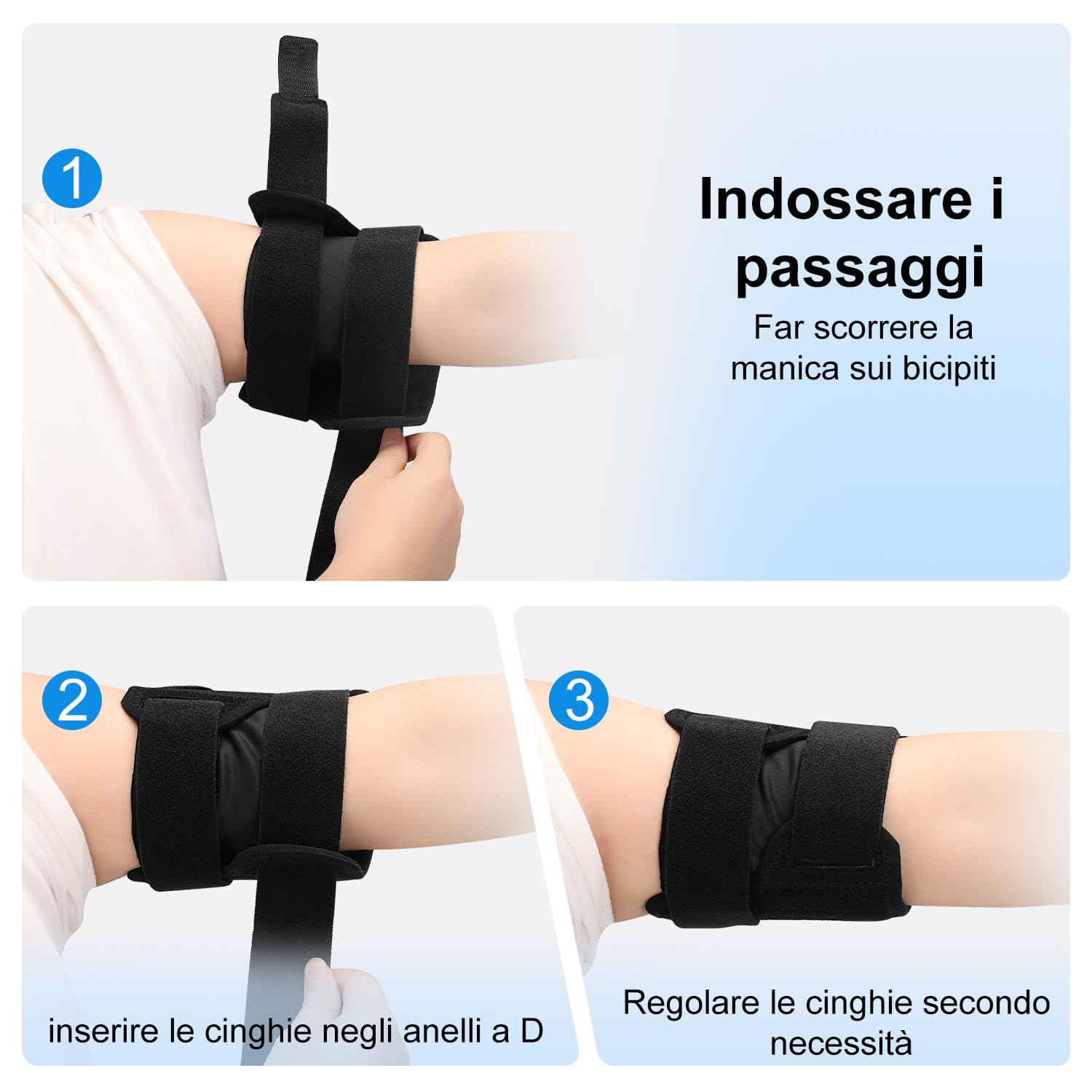 supregear Fascia di Compressione per Tendinite al Bicipite, Supporto Comodo per Tricipite e Bicipite per Distorsioni Muscolari e Infiammazione (Nero, M)