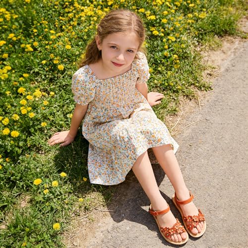 Image of Flaryzone Girls Sandals Open Toe Summer Flats Dress Sandals Shoes Toddler /Little Kid