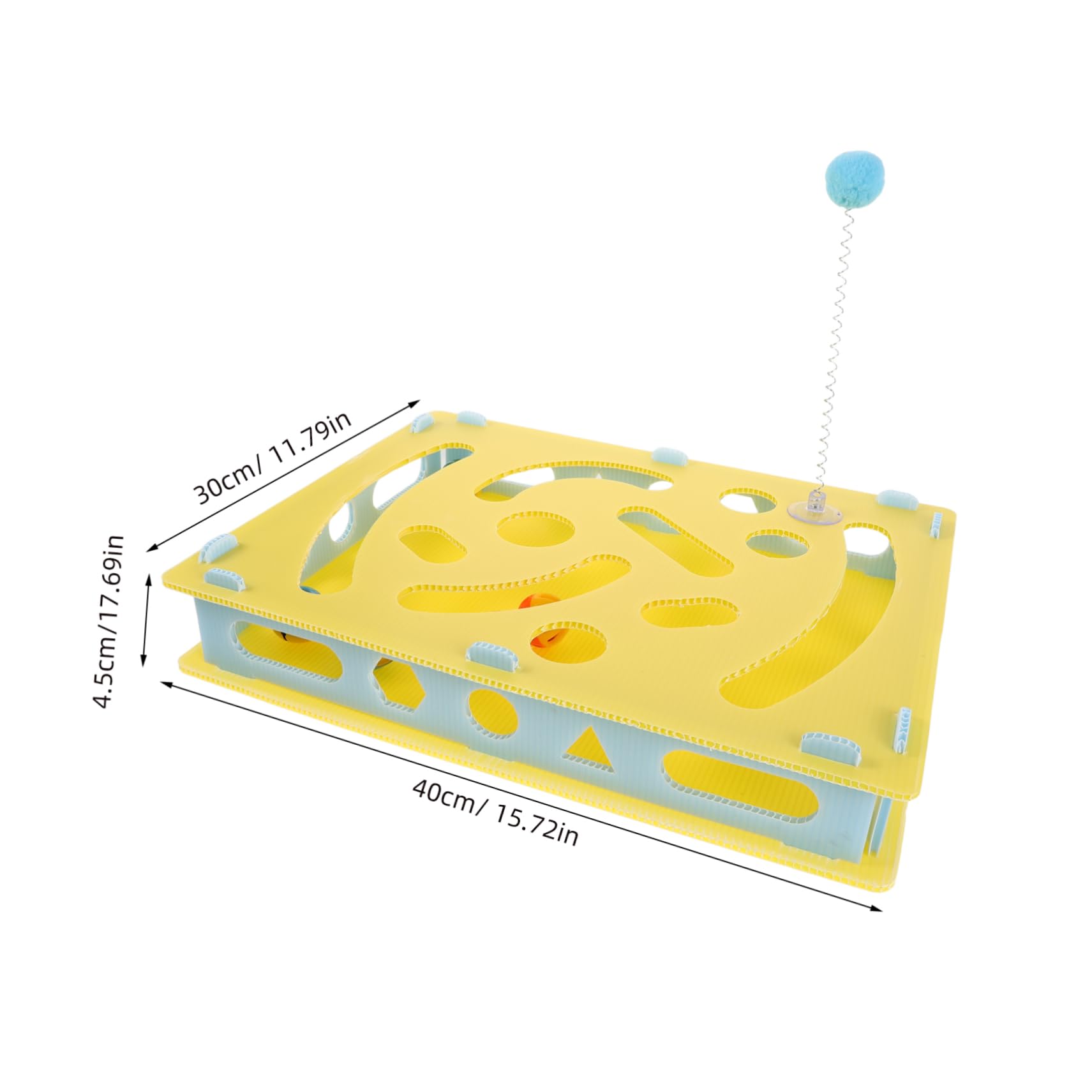 Yardwe Gioco Interattivo per Gatti Scatola Labirinto in Plastico, Strumento di Intrattenimento Multiuso Campanello e Indoor Stimolante e Arricchimento