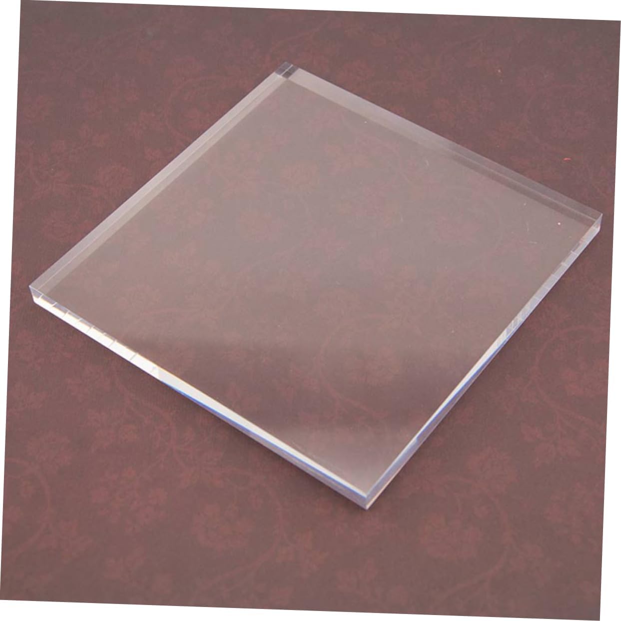 Acrylic Stamping Block with Square Handle Clear Stamping Pad for Scrapbooking Crafts Easy to Clean Rubber Stamping Tool Comfortable Grip for DIY Projects