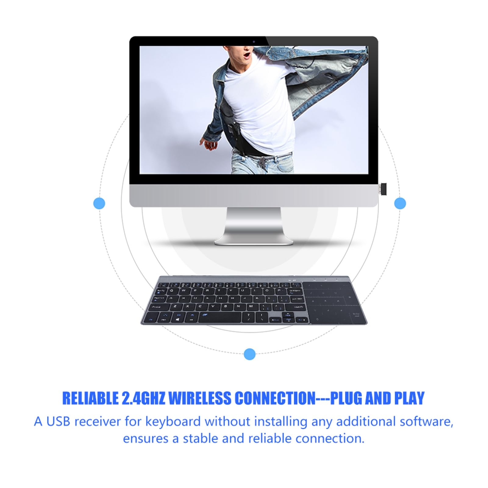 H20 mini toetsenbord met touchpad