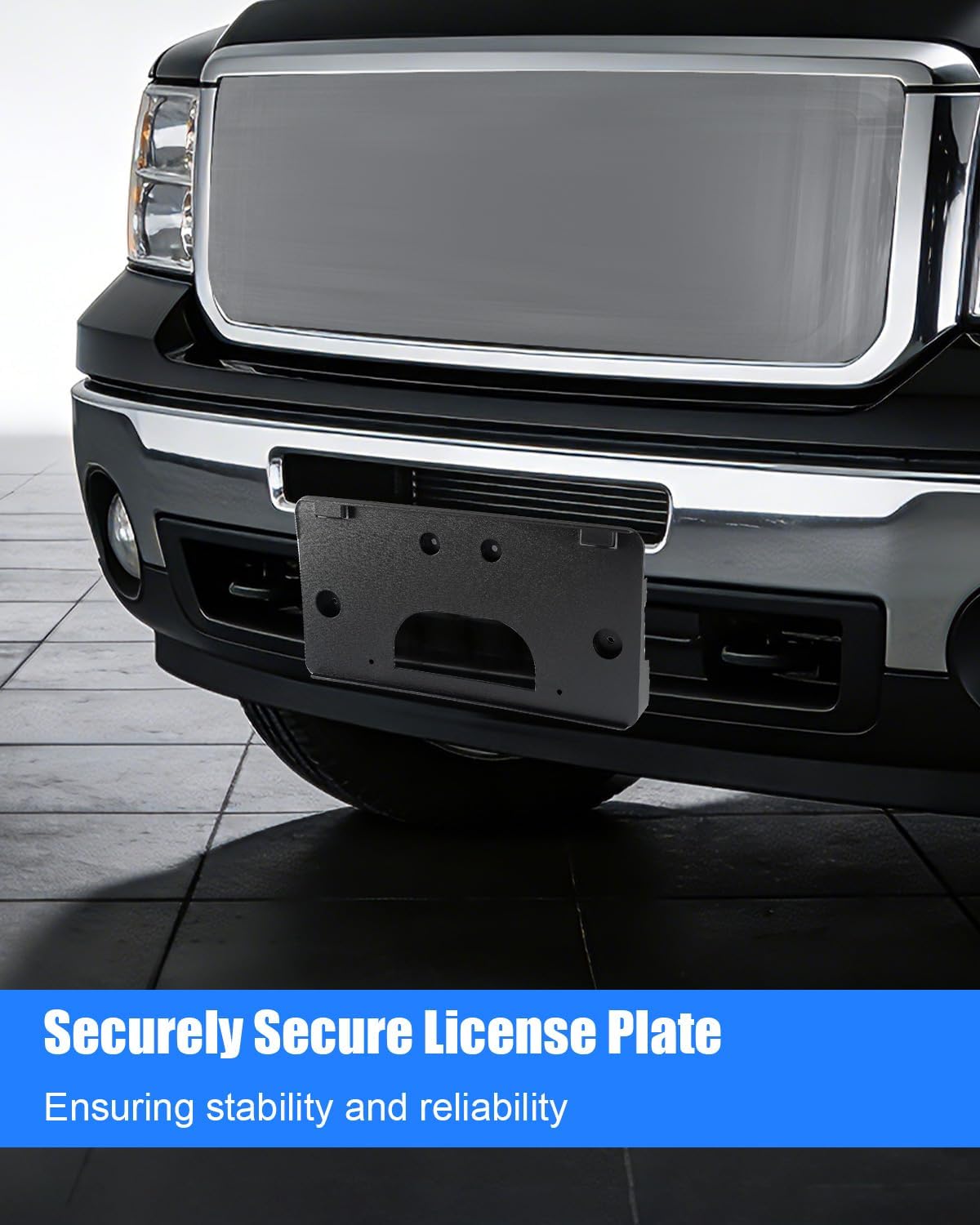 Front License Plate Bracket Fit for GMC Sierra 1500 2500HD 3500HD 2003-2007, Front Bumper License Plate Mount Holder Frame Replace 15199886 GM1068135