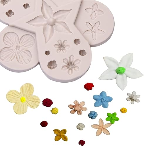 Miniatura 5 de Molde de silicona de flor de jacinto, mini molde de silicona de chocolate cornejo, para decoración de pasteles de boda, decoración de cupcakes,