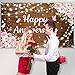 AIBIIN Happy Anniversary Backdrop Photography Background Pink Floral Wedding Anniversary Party Decorations Banner Photo Studio Props Feliz Aniversario Decoracion 70.8 x 43.3 inch