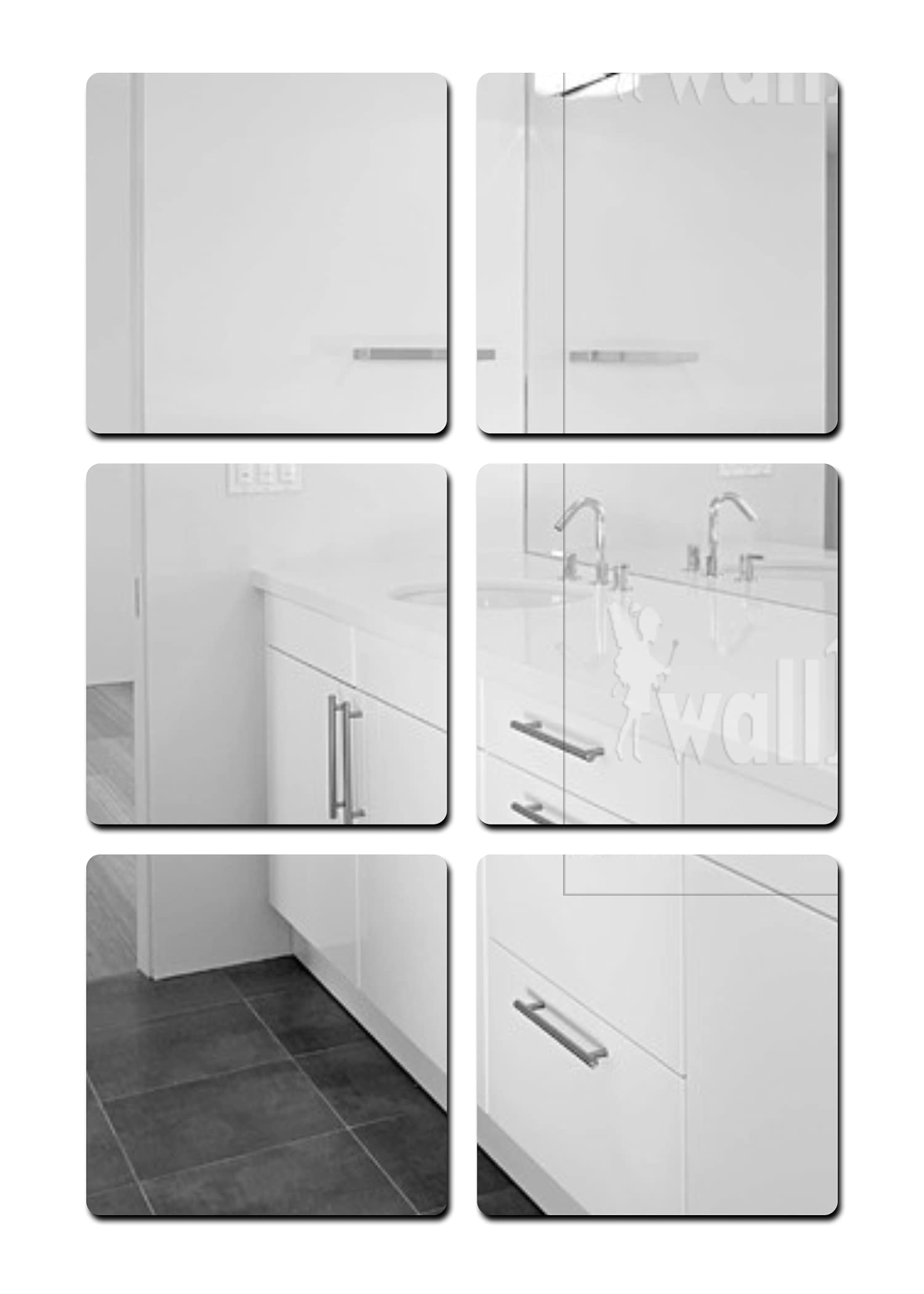 Wall1ders 6 Curve Square (6 inch Each Piece, Silver), Mirror Stickers for Wall, Acrylic Mirror Wall Decor Sticker, (B09BW3X78V) Amazon Price History, Amazon Price Tracker
