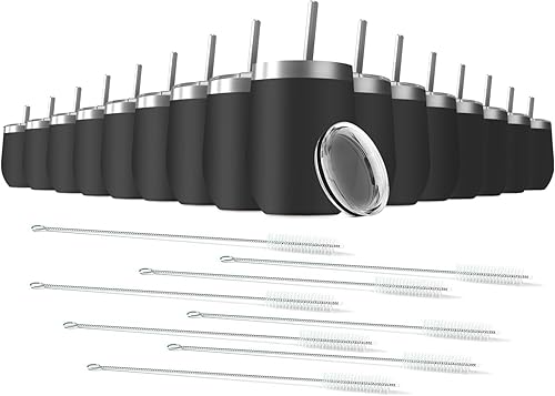 Miniatura 22 de Vaso de vino de 12 onzas con tapa con pajita, vaso de vino de acero inoxidable de doble pared con aislamiento al vacío, tazas de viaje sin tallo