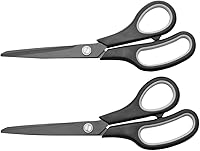 Vista 2 de CCR Tijeras de 8 pulgadas, mango suave y cómodo, cuchillas de titanio afiladas, paquete de 2