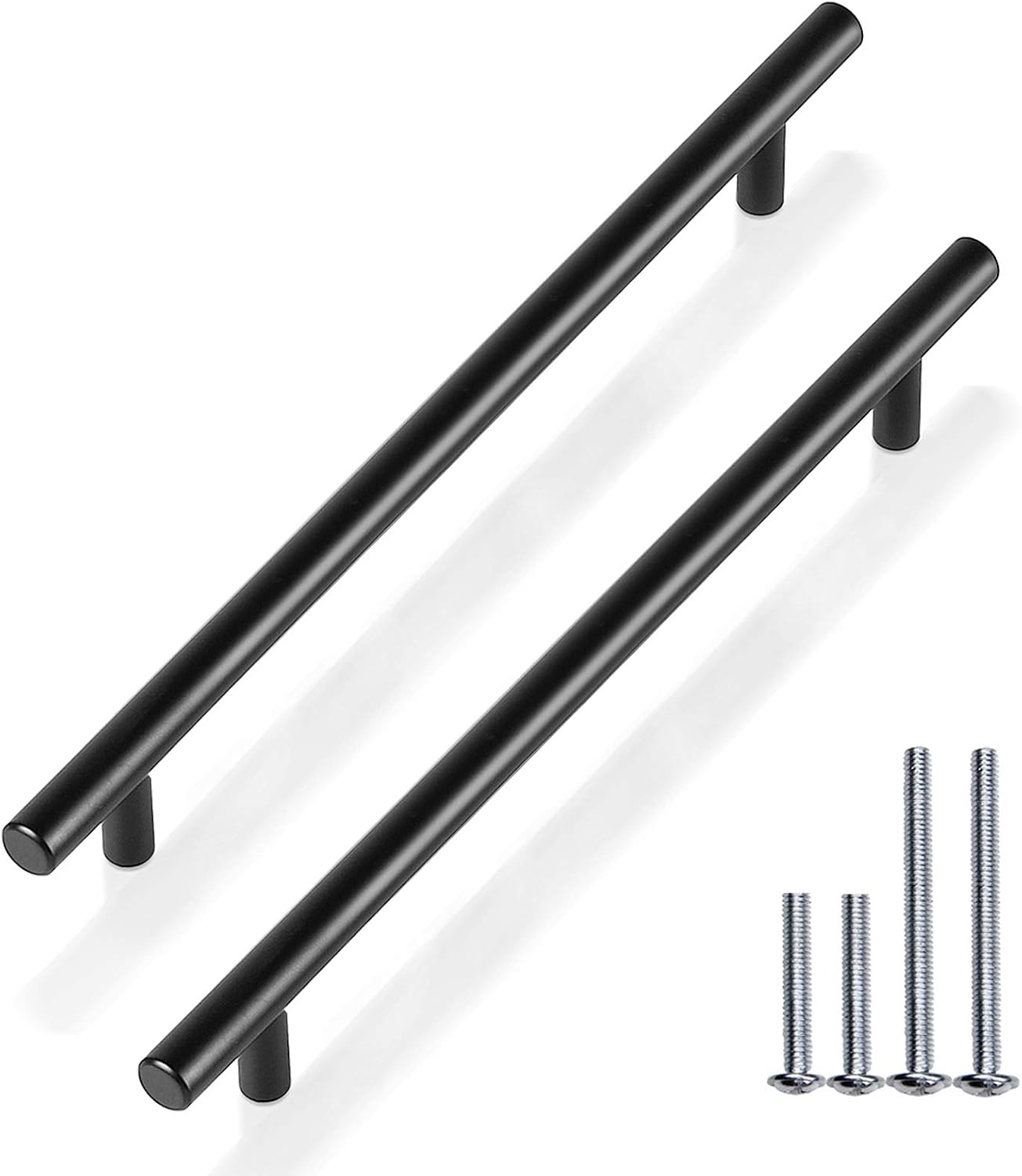 Gobrico Cabinet Handles Matte Black/Kitchen Cupboard Pulls 7-1/2" Hole Centers/Drawer Pulls 10" Overall Length/Solid Stainless Steel Cabinet Hardware/10Pack