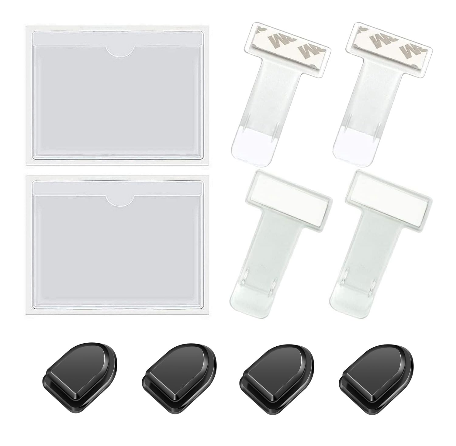 Clip Porta Biglietti Per Parabrezza Auto - 2 Pezzi, Trasparenti, Con Nastro Adesivo - Foto 4