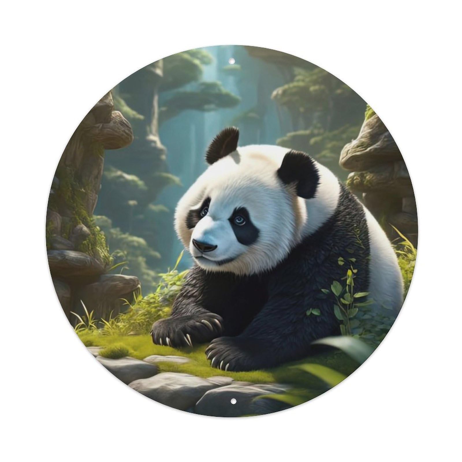 Animal Looking Away from The Panda Metal Tin Sign