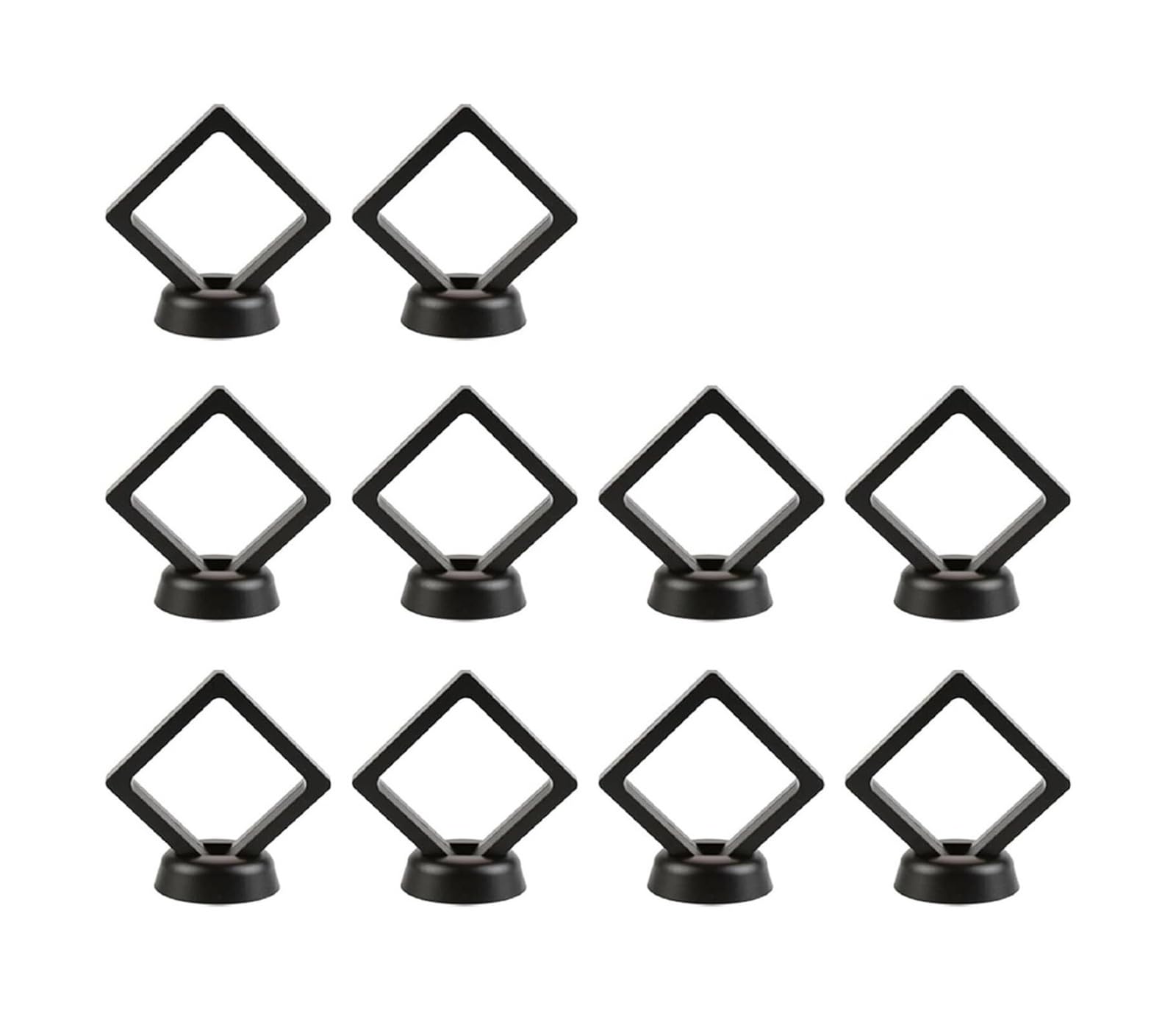 Pływająca ramka na zdjęcia 3D ABS + TPU | Czarny biały 5/10 szt. Pływający wyświetlacz: uchwyt na pierścionek z biżuterią(Black 10pcs)