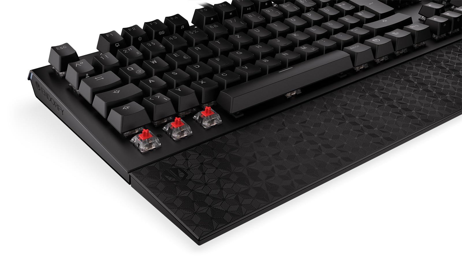 ENDORFY Omnis DE Kailh Red, switch meccanici Kailh Red, poggiapolsi magnetico, tastiera meccanica full size, layout Tedesco QWERTZ, EY5D027