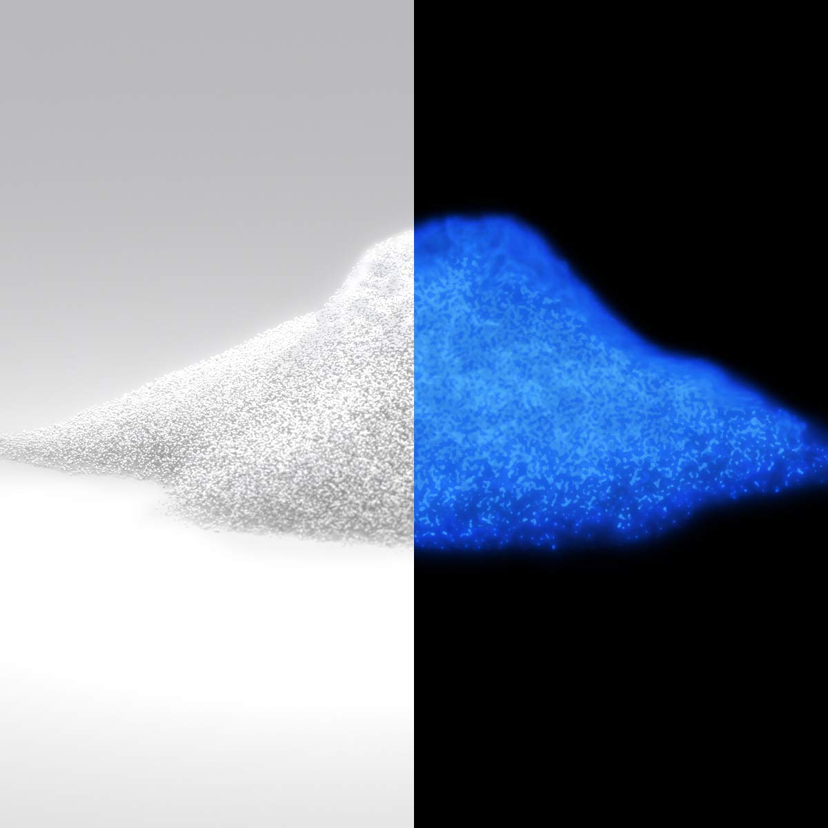 TFC świecący proszek niebieski, 500 g, pigmenty świecące, ładowanie światłem dziennym, sztucznym lub światłem UV, farba fluorescencyjna (fosforyzująca)