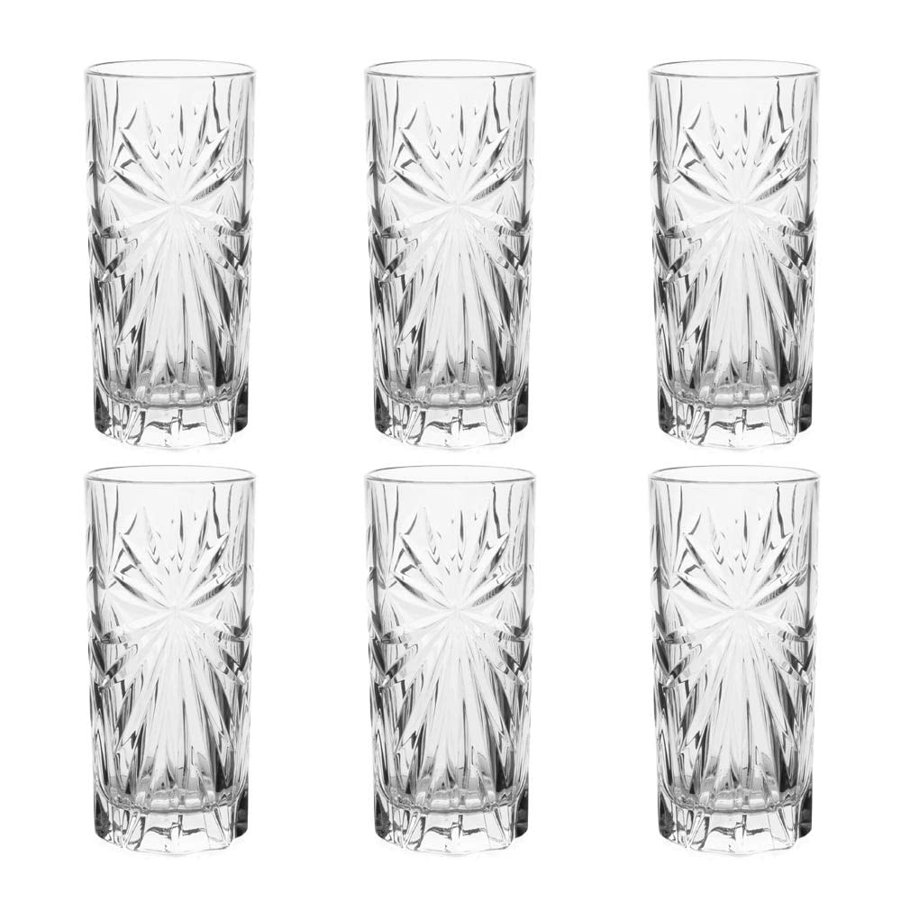 homes r us هومز أر أسEssentials Wave Mixe Glass, Clea - Set of 4
