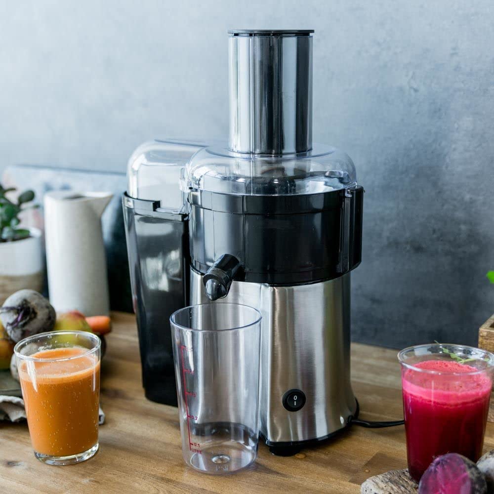 GASTROBACK #40117 Vital Juicer Pro - Praktischer Entsafter, XL- Einfüllschacht (Ø 75 mm), 700 Watt Motor, Tresterbehälter, Silber, Silberfarben