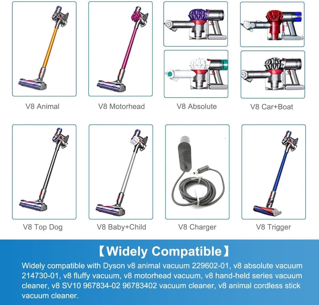Verbesserter V8 8.0Ah/8000mAh SV10 Akku 215681 Ersatz kompatibel für Dyson V8 /Absolute/Motorhead/Fluffy/SV10 für Dyson Akku Handstaubsauger Li-Ion 967834 05