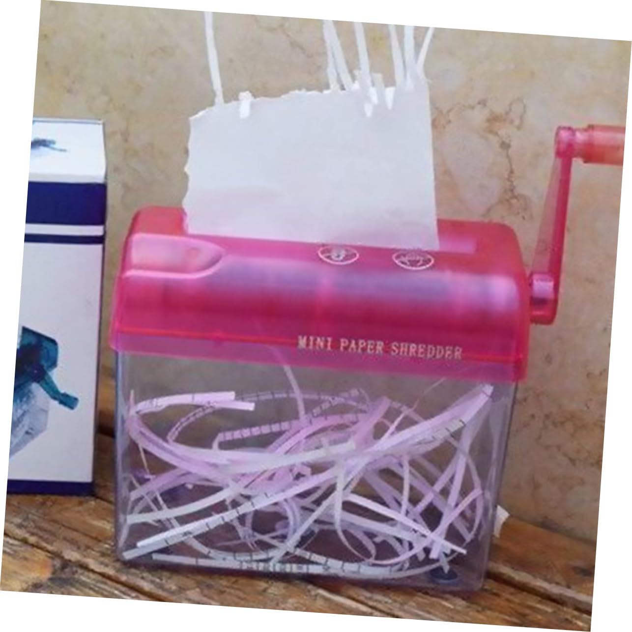 Happyyami Trituradora Manual De Papel Resistente y Compacta para Oficina y Hogar Trituradora Pequeña Portátil Sin Electricidad Accesorio Práctico De Mano para Uso Diario