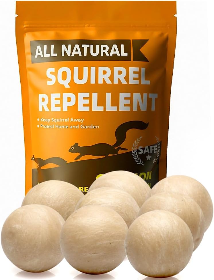 Squirrel Repellent Outdoor, Chipmunk Repellent Outdoor, Squirrel Repellant for Attic, Squirrel Repellent for Garden/Bird Feeders, Keep Squirrels Out of Potted Plants, Squirrels Repellents - 8 Packs