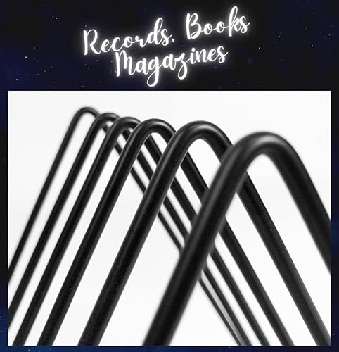 Miniatura 5 de Soporte para almacenamiento de discos de vinilo, estante triangular de alambre de metal premium para revistas y libros con capacidad para hasta 33