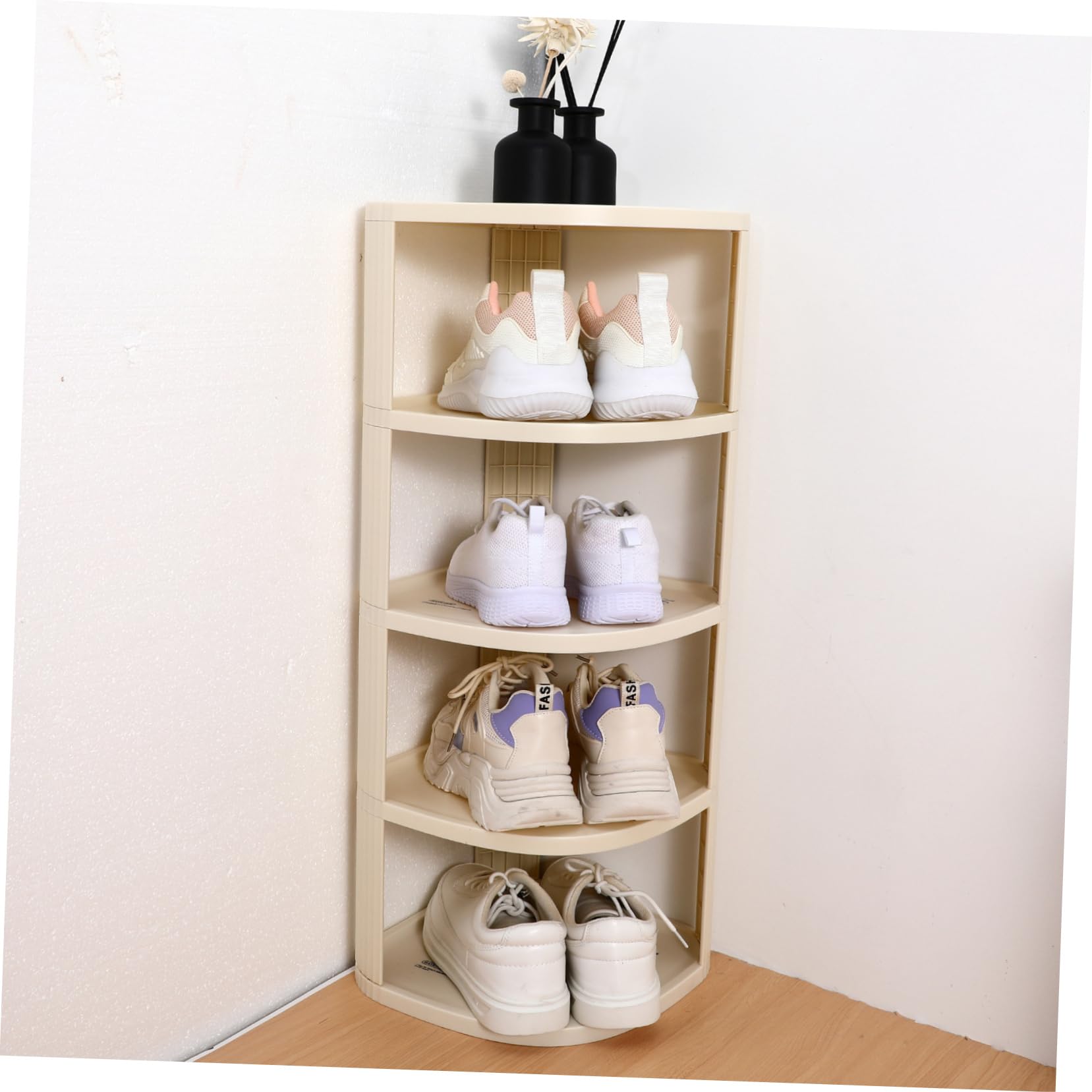 Estante Organizador De Zapatos De 9 Niveles, Zapatero Estrecho De Esquina Hogar, Estructura Vertical De Plástico Resistente Que Ahorra Espacio y Permite Montaje Rápido para Entrada