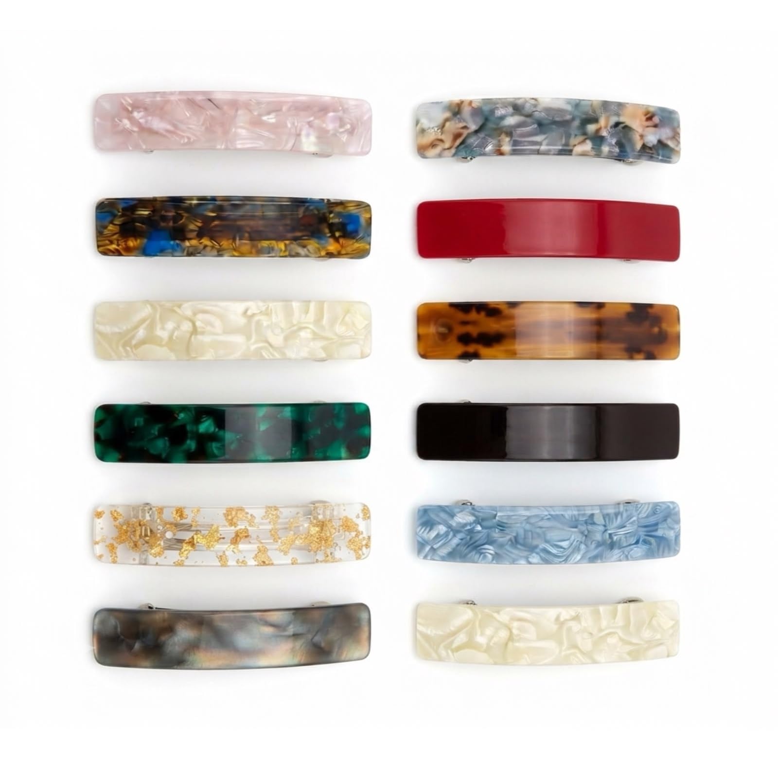 Hair large & small Barrettes Set Automatic Spring Clasp Clips for Thick Hair, 6 Assorted Colors Classic Hair Accessories for Women-image-7