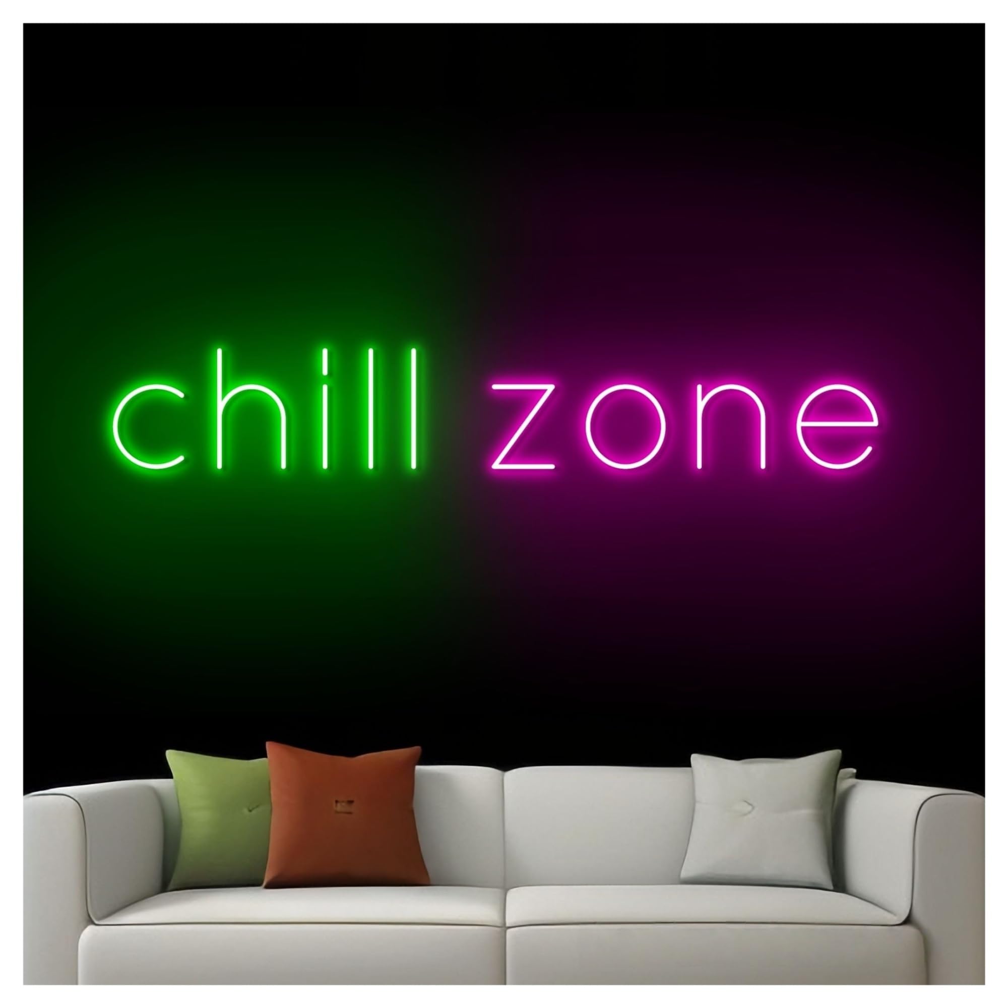 Decoración Lámparas Letrero De Neón Chill Zonepara Decoración Pared Hogar, Bar, Pub, Escaparate, Entrada Negocio, 50cm