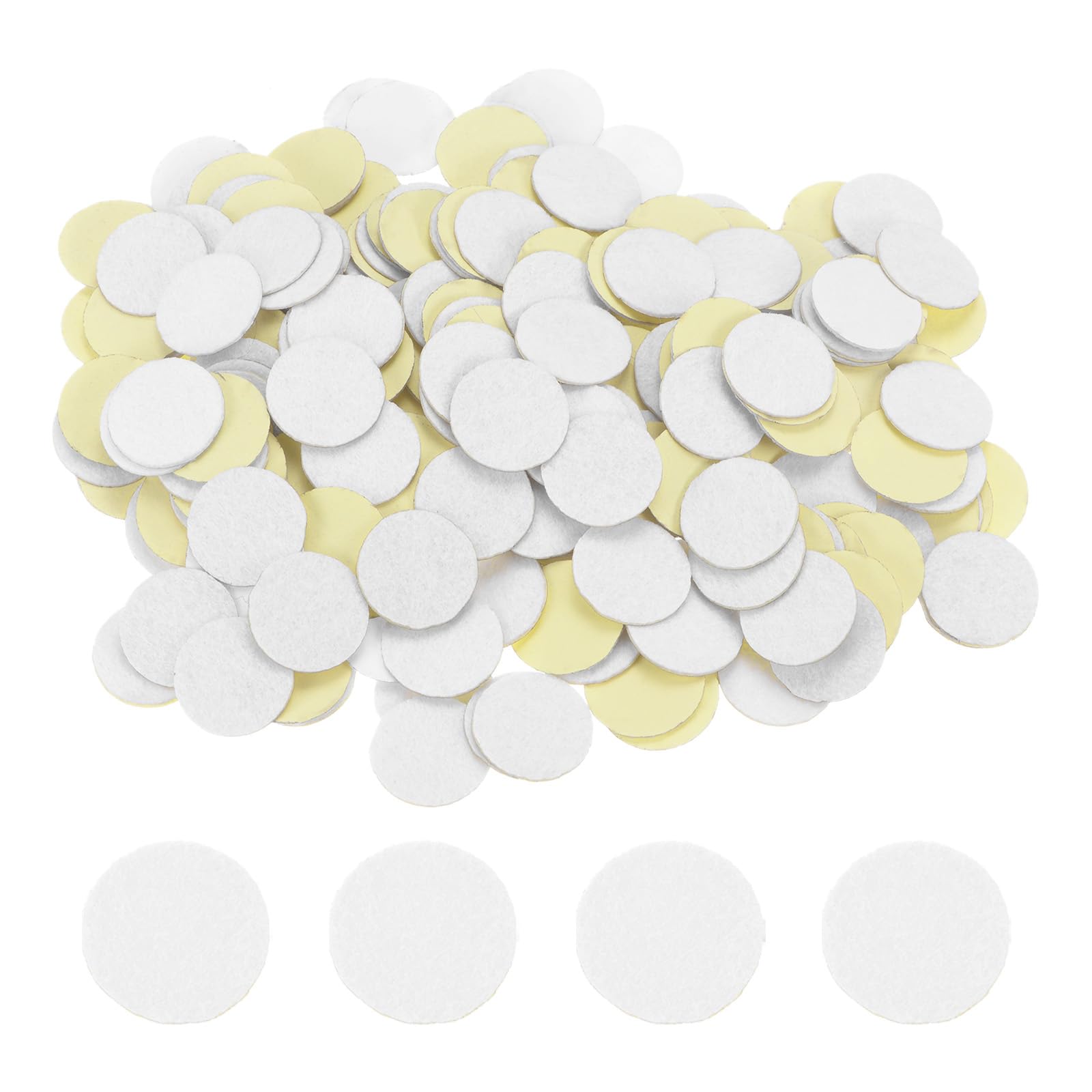 HARFINGTON 240pcs Round Adhesive Fabric Circles, 20mm 3/4" Pre-Cut Mini Craft Stickers for DIY Sewing, Handcraft Projects - White